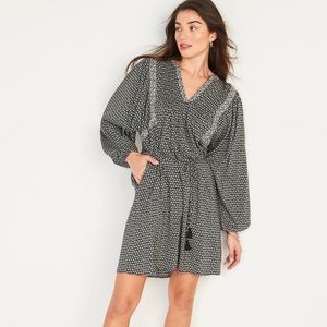 EUC Old Navy Oversize Long Sleeve Printed Swing Dress - L